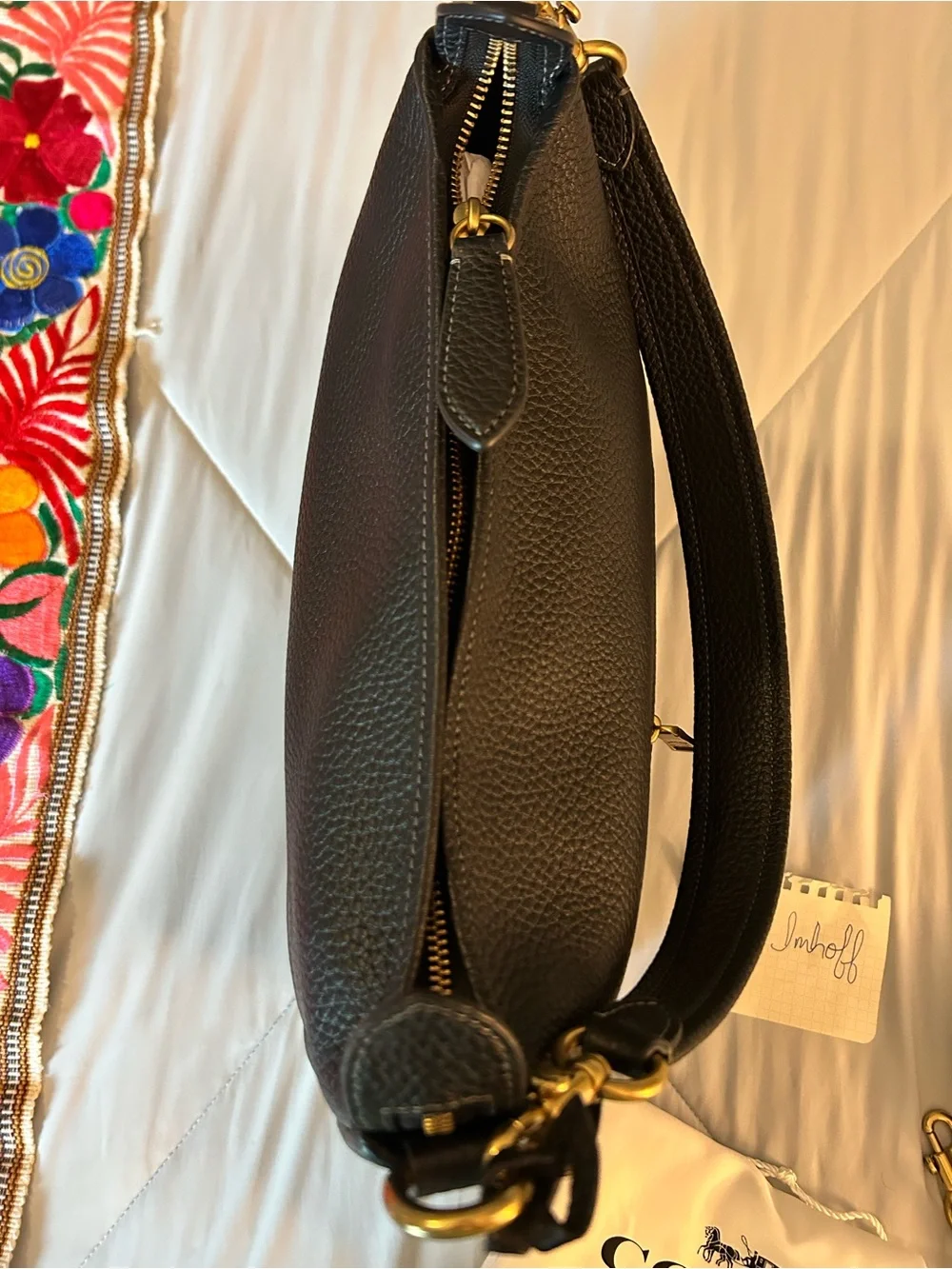 Coach Cary shoulder bag with crossbody strap in black, excellent used condition